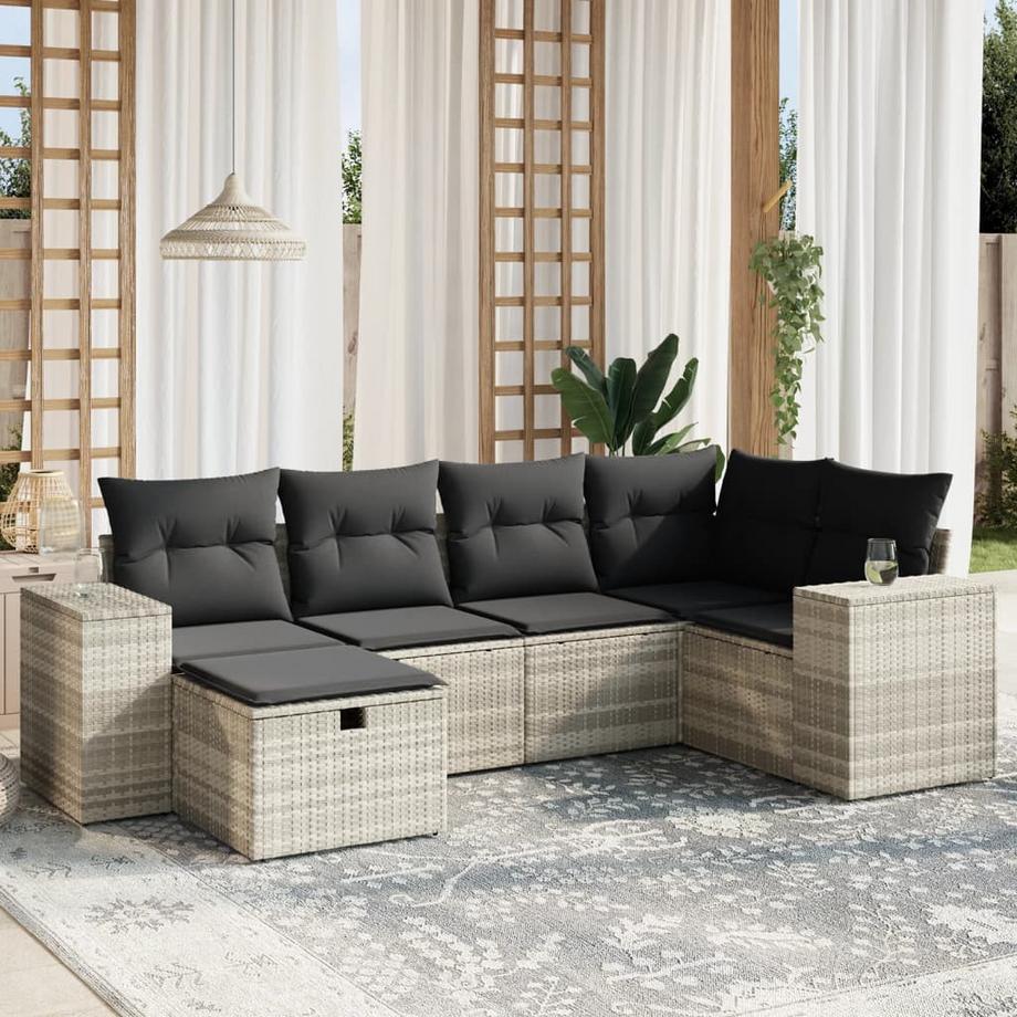 VidaXL set divano da giardino Polirattan  