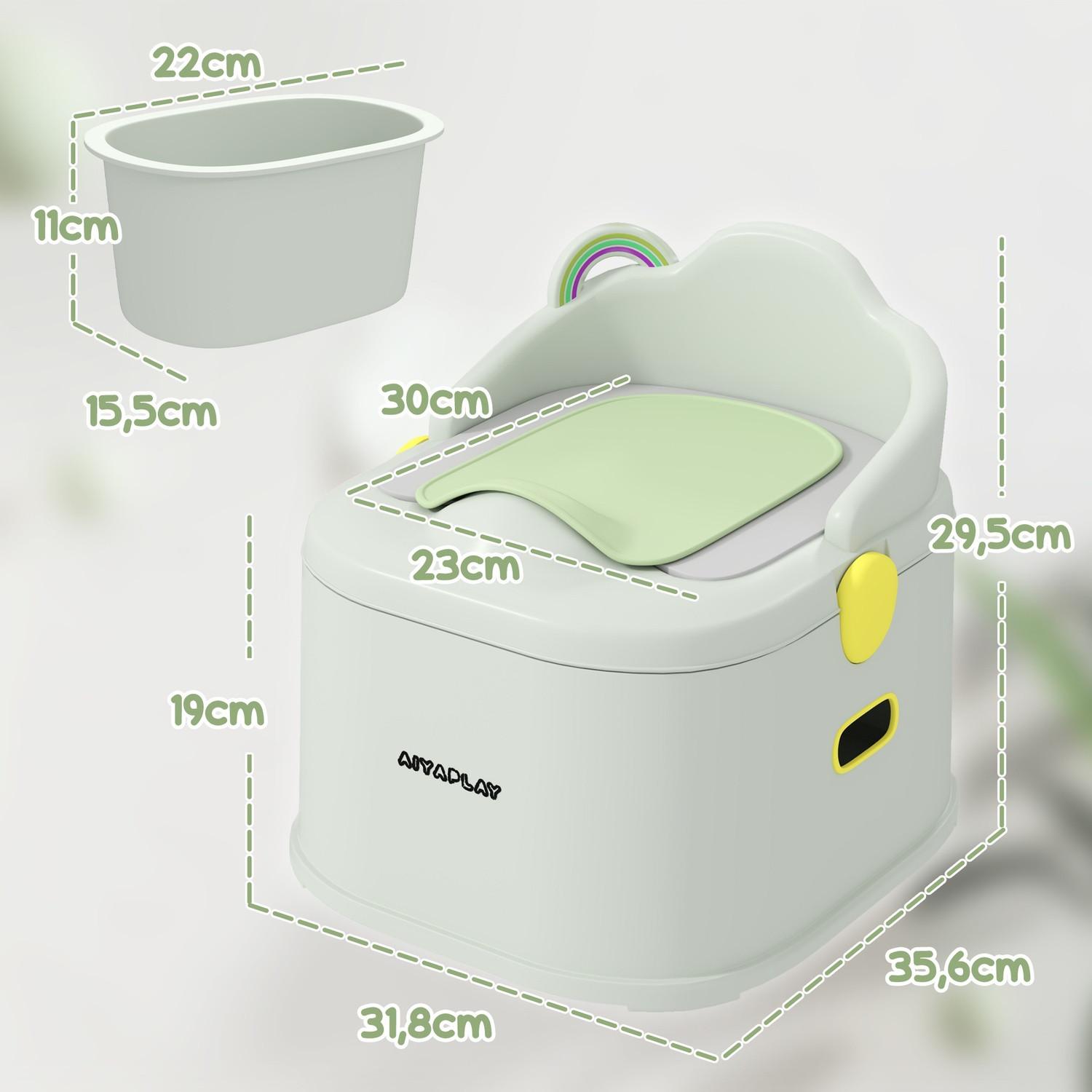 Northio  3-in-1 Kindertopf, abnehmbar Kindertöpfchen, Töpfchen mit Griffe, für Kinder 6-72 Monaten, bis 50 kg belastbar, Kunststoff, Kunstleder, Grau 