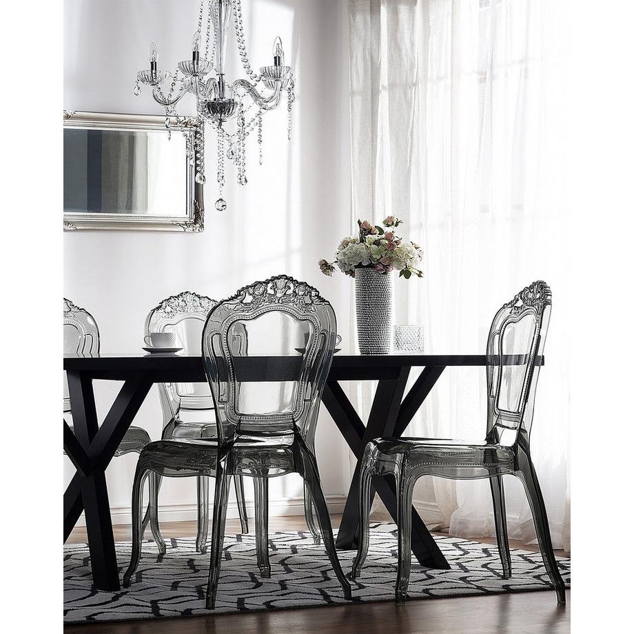 Beliani Lot de 2 chaises de salle à manger en Polycarbonate Glamour VERMONT  