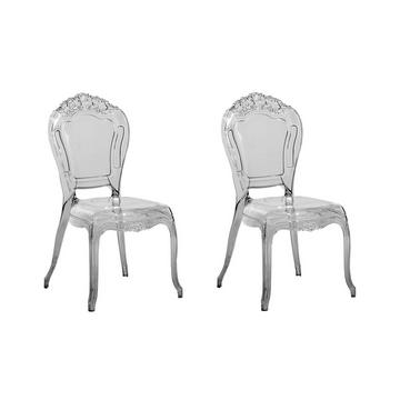 Lot de 2 chaises de salle à manger en Polycarbonate Glamour VERMONT