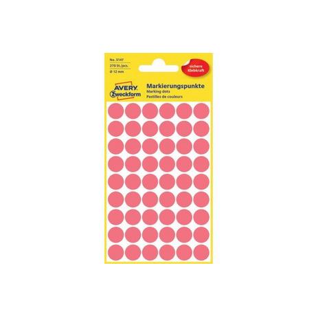 Avery-Zweckform AVERY ZWECKFORM Markierungspunkte 12mm 3147Z rot 270 Stück  