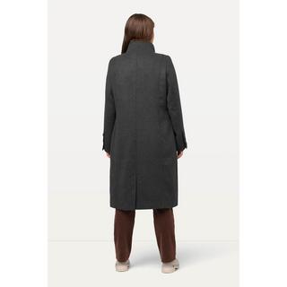 Ulla Popken Trachtenmantel Stehkragen Webpelz verdeckter Reissverschluss  