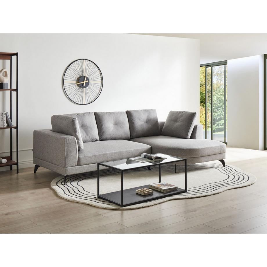 Beliani Canapé d'angle en Lin synthétique Moderne MARUM  