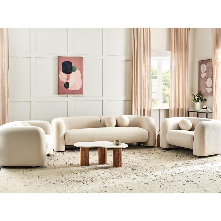 Beliani Salon pour 5 personnes en Velours Minimaliste LEIREN  