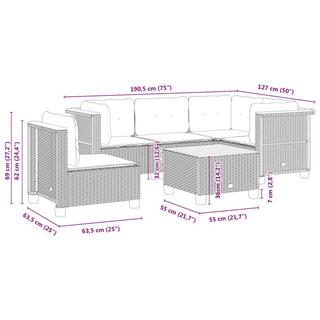 VidaXL Garten sofagarnitur poly-rattan  