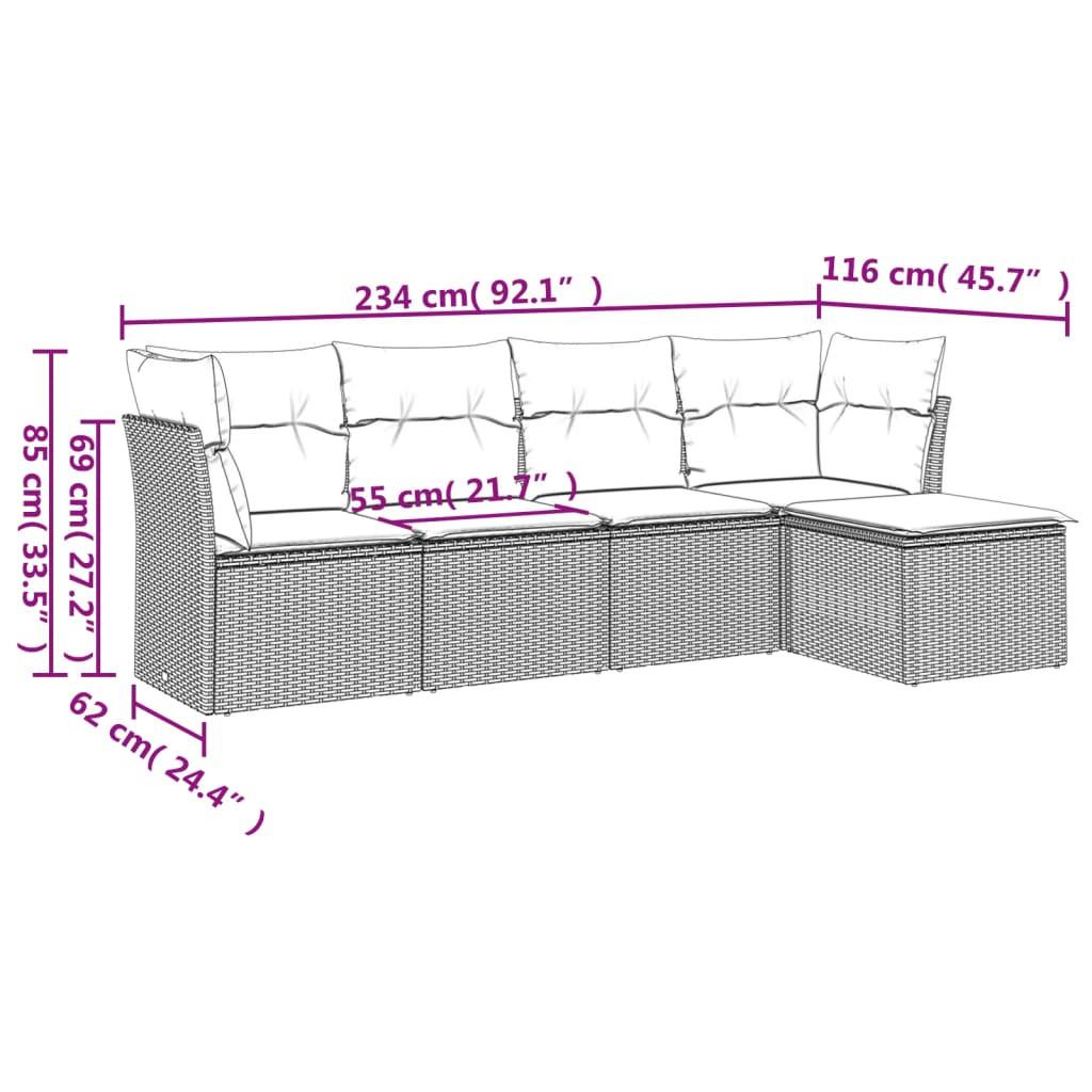 VidaXL Ensemble de canapés de jardin rotin synthétique  