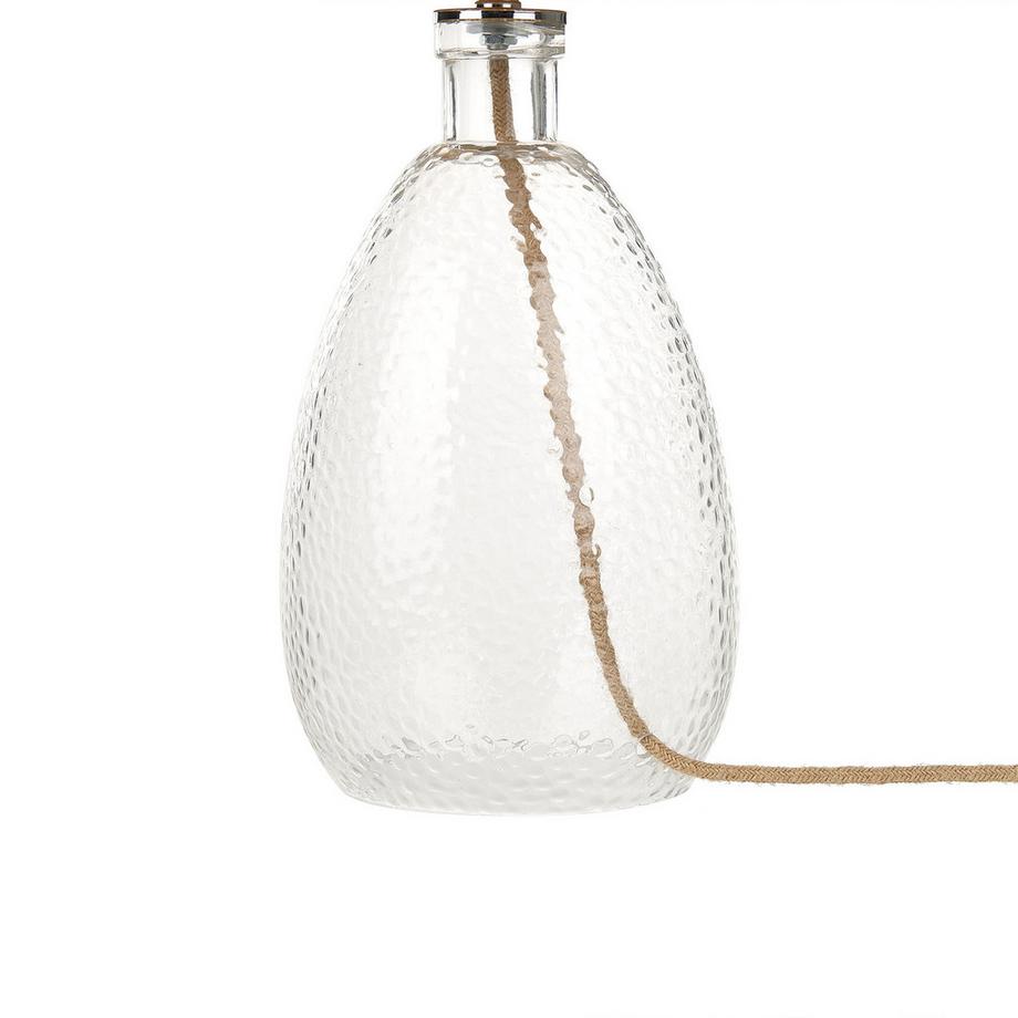 Beliani Lampe à poser en Verre Boho BLANCO  