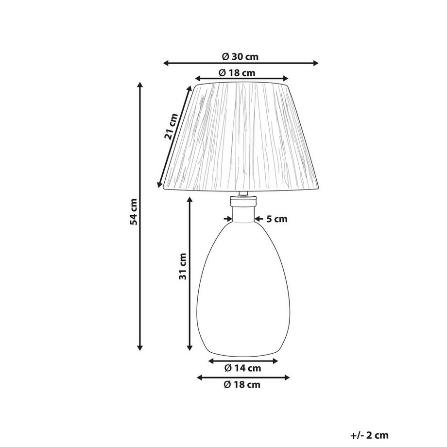 Beliani Lampe à poser en Verre Boho BLANCO  