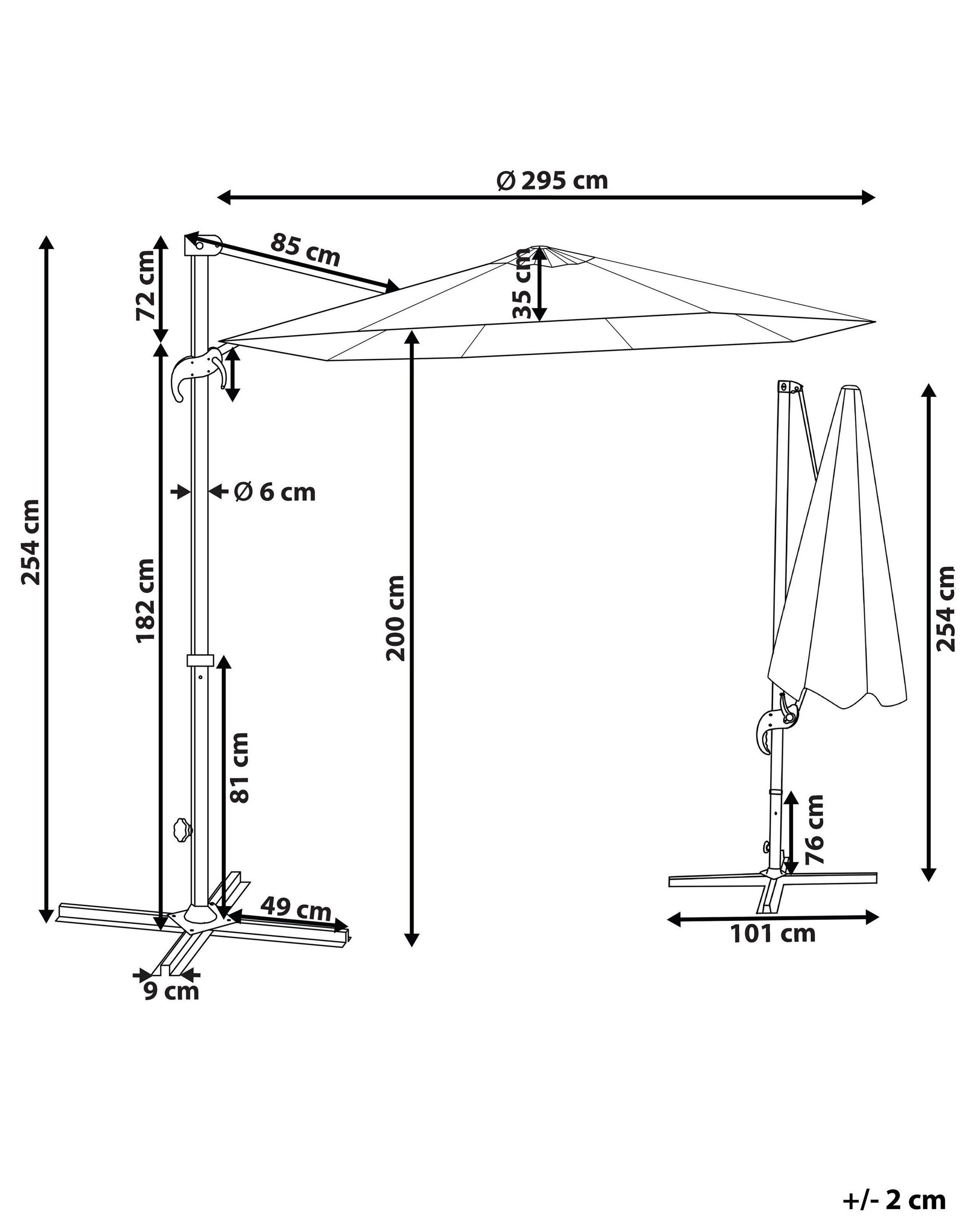 Beliani Parasol suspendu en Polyester SAVONA II  