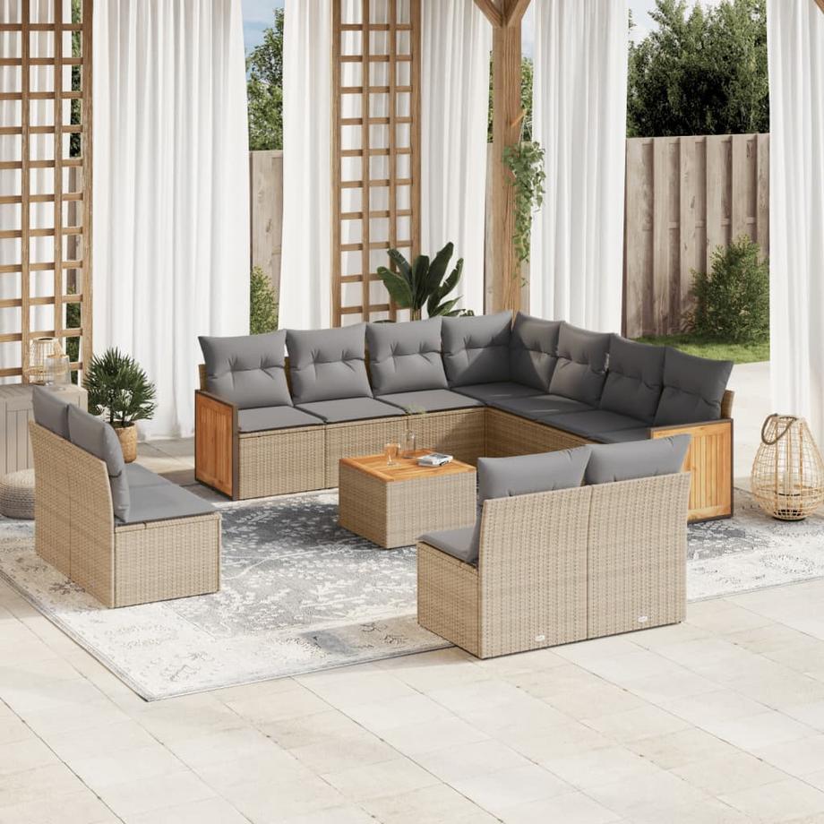 VidaXL set divano da giardino Polirattan  