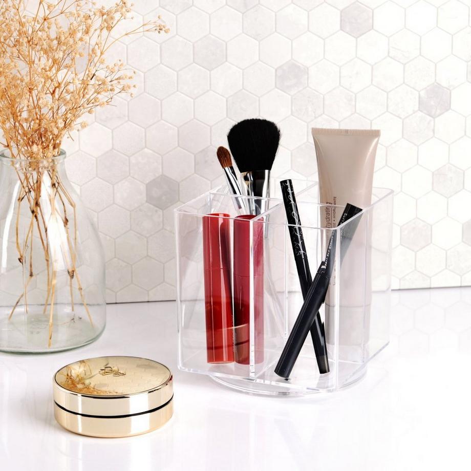 diaqua  Portatrucchi Pensa trasparente, 360° rotante 