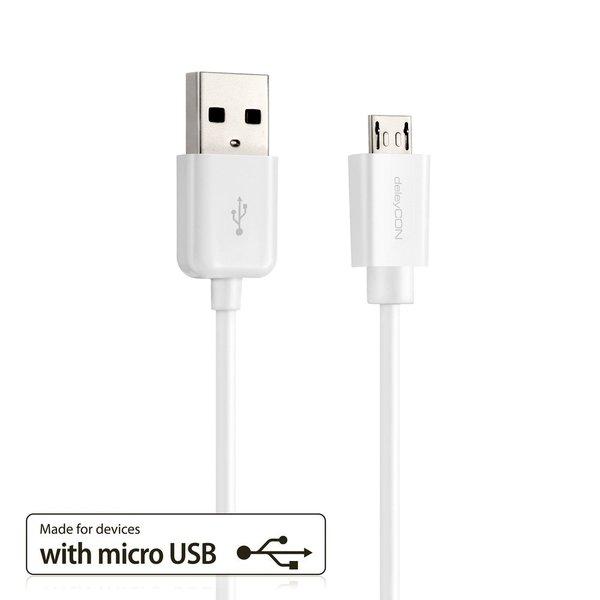 deleyCON  deleyCON USB - micro USB USB Kabel 1 m USB 2.0 USB A Micro-USB B Weiß 