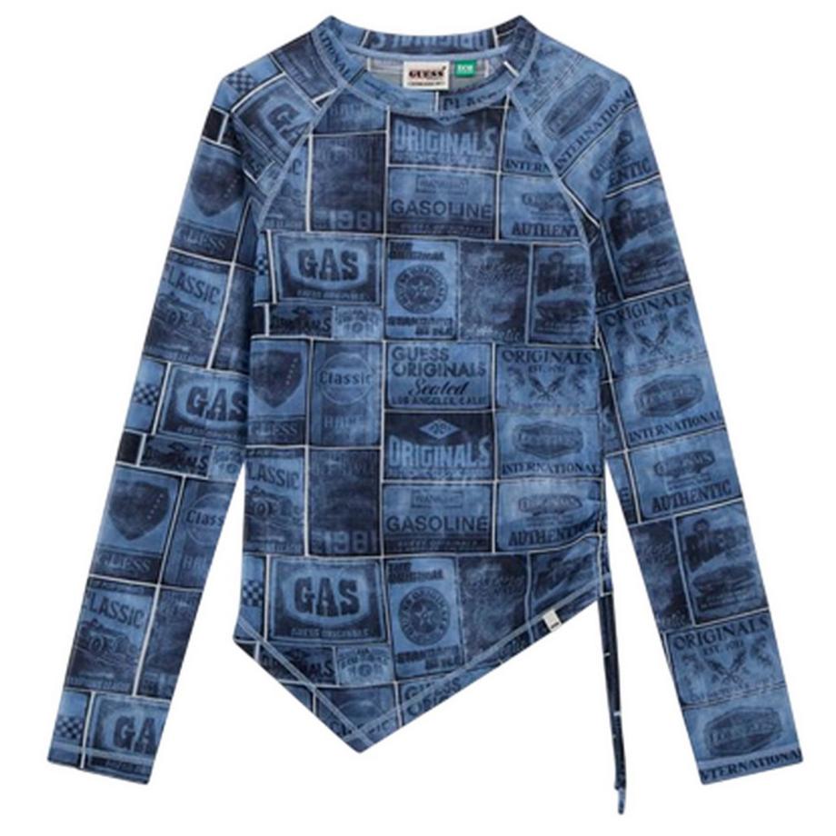 Maglietta Aderente Scrittura Maglia A Rete Raglan