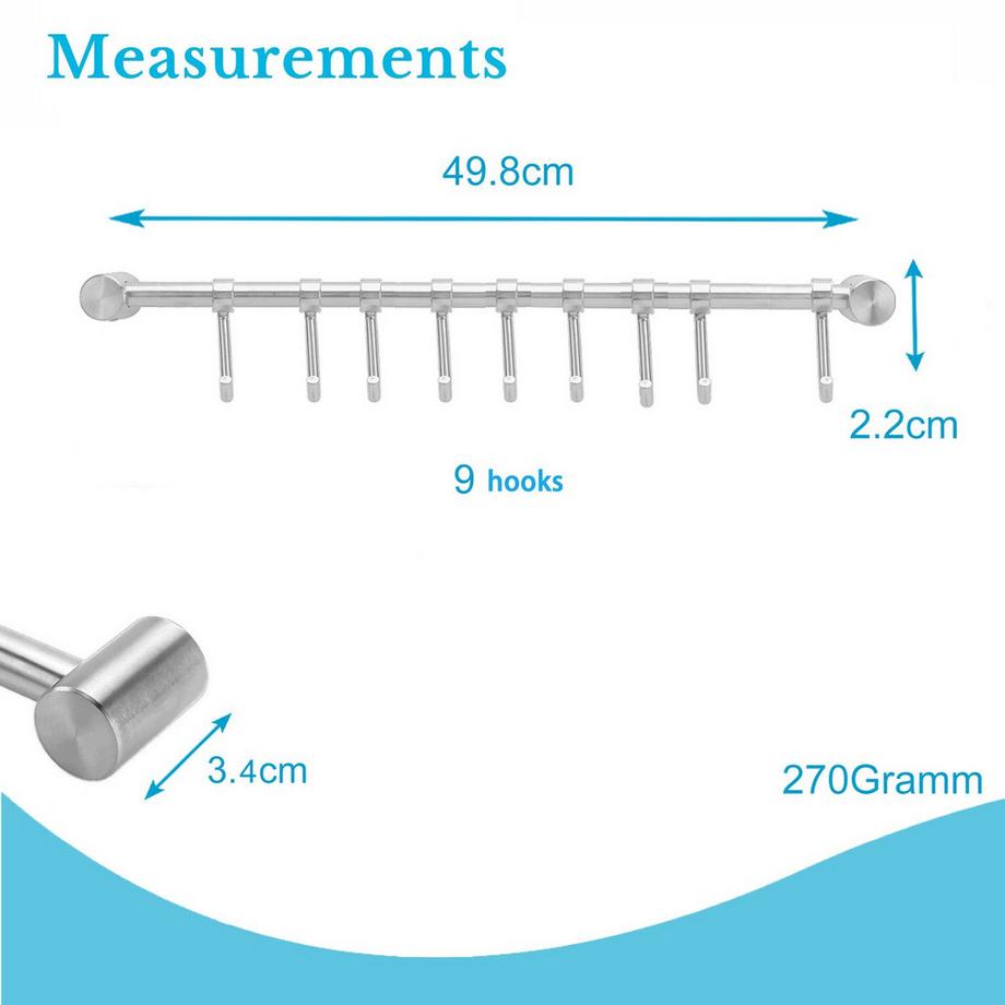 Intirilife Barra Appendiabiti Da Cucina  