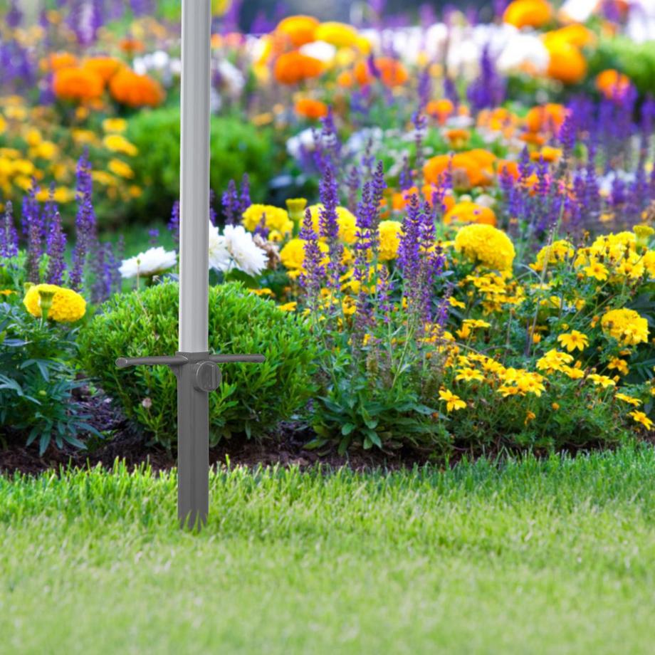 Northix Supporto a vite per ombrellone grigio  