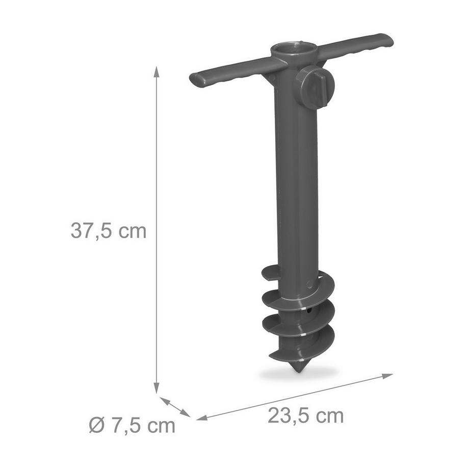 Northix Supporto a vite per ombrellone grigio  