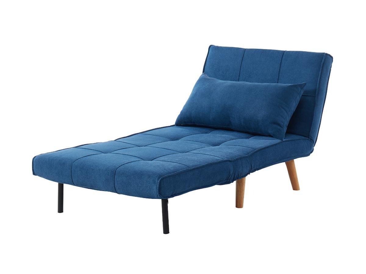 Vente-unique Poltrona letto XL in tessuto Blu CHILA  