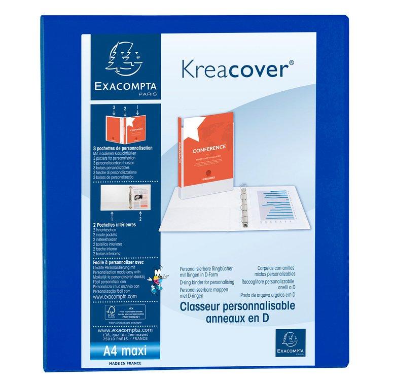 Exacompta Classeur PP personnalisable Kreacover - 4 anneaux en D 25mm - A4 maxi - x 10  