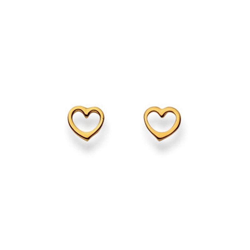 MUAU Schmuck  Ohrstecker Swinging heart Gelbgold 750, 5mm 