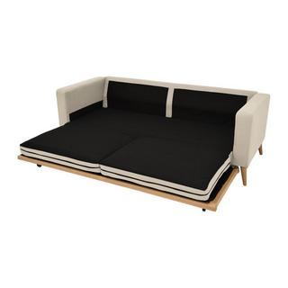 Vente-unique Schlafsofa 3-Sitzer - Stoff - Cremefarben - KENZA  