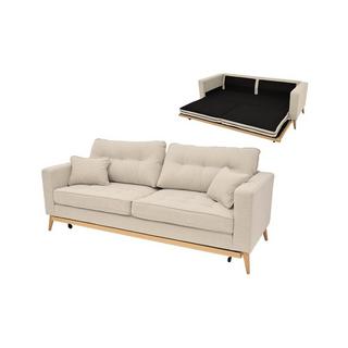 Vente-unique Schlafsofa 3-Sitzer - Stoff - Cremefarben - KENZA  