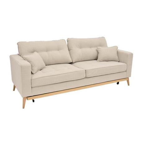 Vente-unique Schlafsofa 3-Sitzer - Stoff - Cremefarben - KENZA  