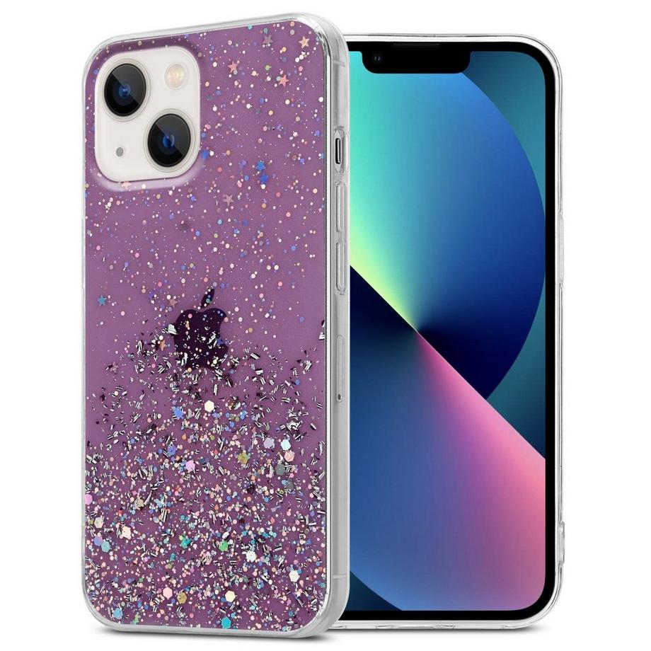 Hülle für Apple iPhone 14 PLUS TPU Silikon mit funkelnden Glitter
