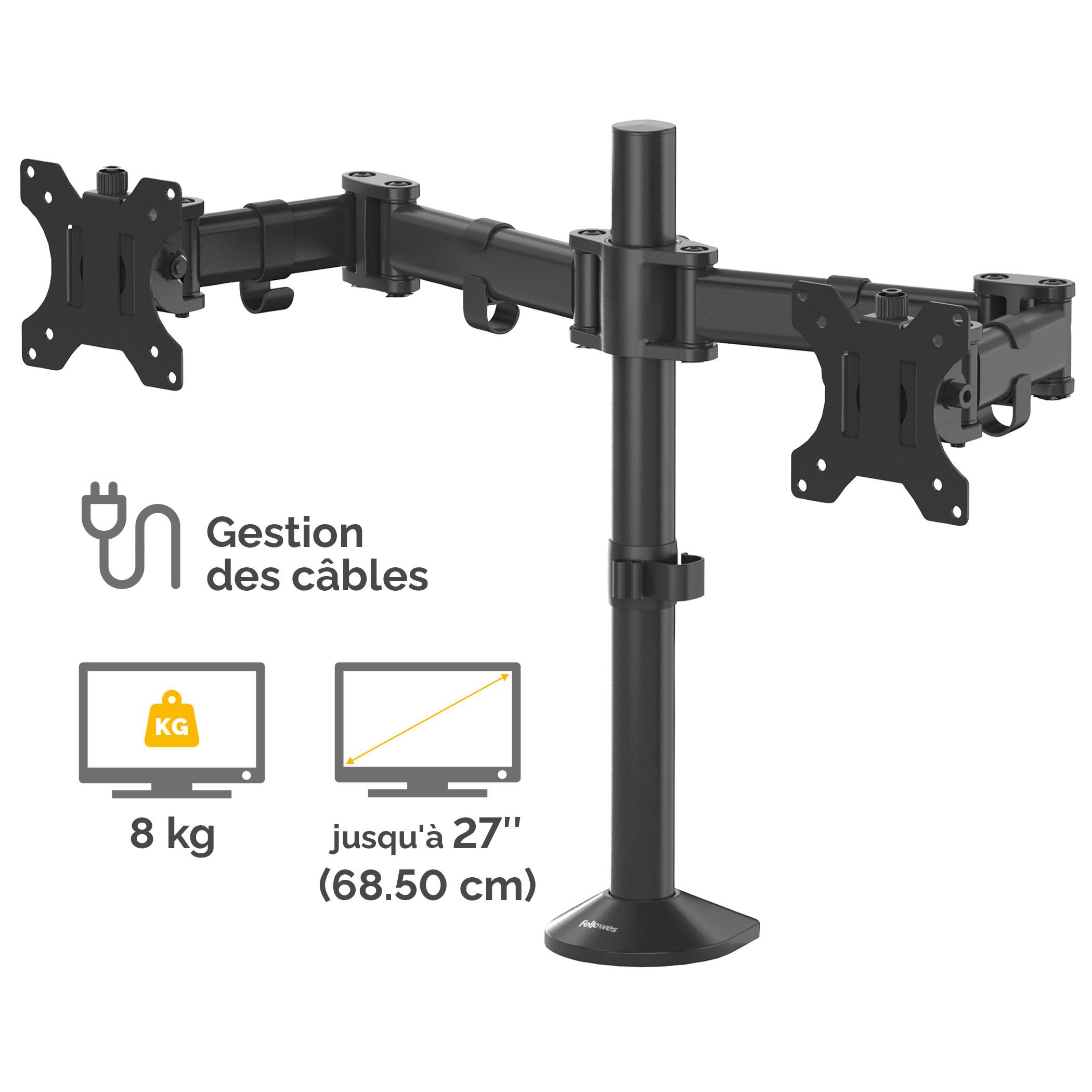 Fellowes  FELLOWES Reflex Doppel Monitorarm 8502601 schwarz 