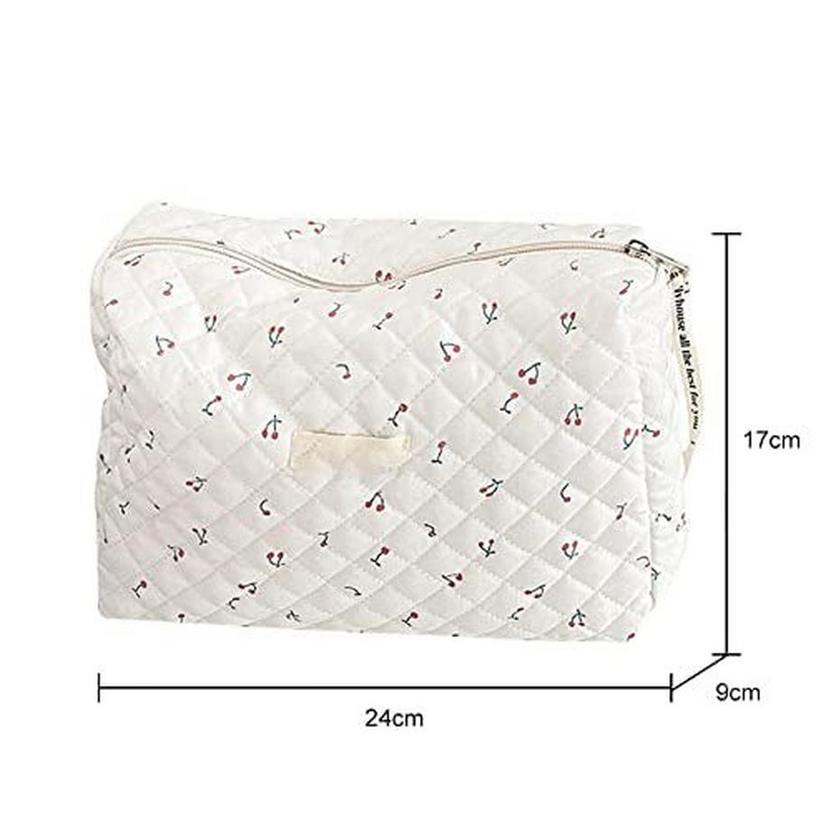 Grand Compartiment Trousse De Maquillage Grand Format Trousse De Toilette Femme Voyage Ou Trousse Maquillage, Tissu Matelassé Bohemian Rose - Bonheur Du Jour Trousse Beauté Trousse Matelassée