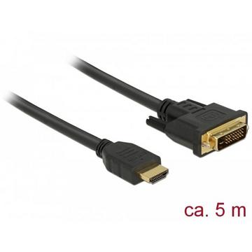 DeLOCK 85656 câble vidéo et adaptateur 5 m HDMI Type A (Standard) DVI Noir