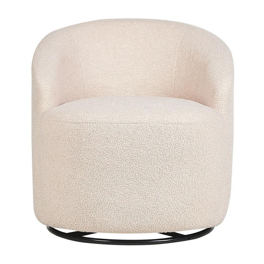 Beliani Fauteuil pivotant en Bouclé Rétro DAVIK  