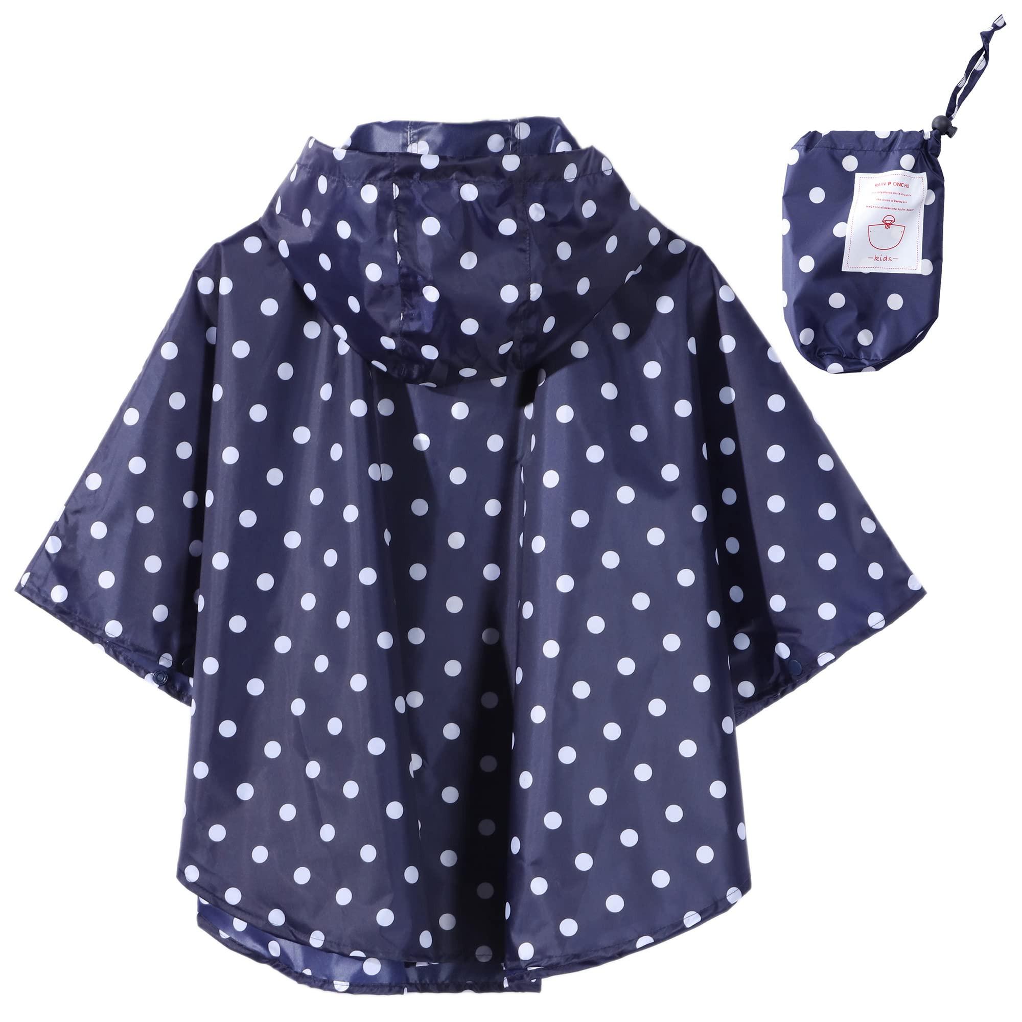 Alopini Poncho de pluie à pois pour enfants  
