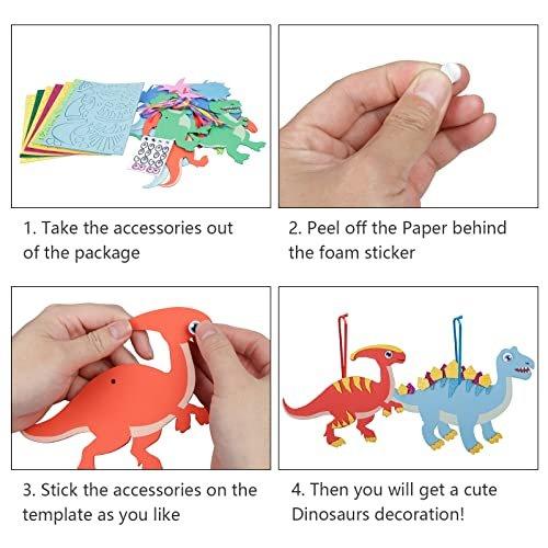 Activity-board  12 sets de bricolage dinosaures sets de bricolage pour enfants sets de bricolage DIY arts and crafts sets de bricolage dinosaures en mousse 