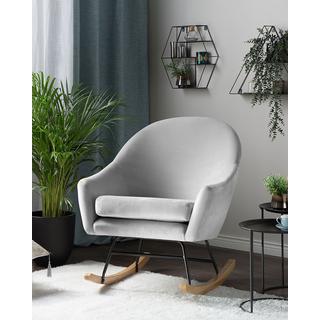 Beliani Fauteuil à bascule en Velours Glamour OXIE  