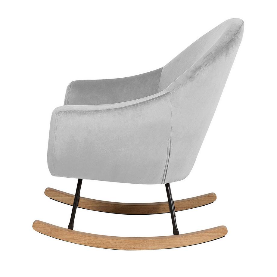 Beliani Fauteuil à bascule en Velours Glamour OXIE  