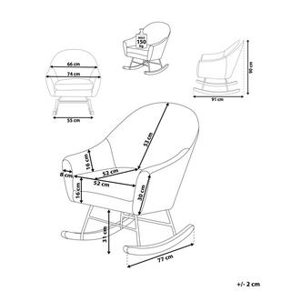 Beliani Fauteuil à bascule en Velours Glamour OXIE  