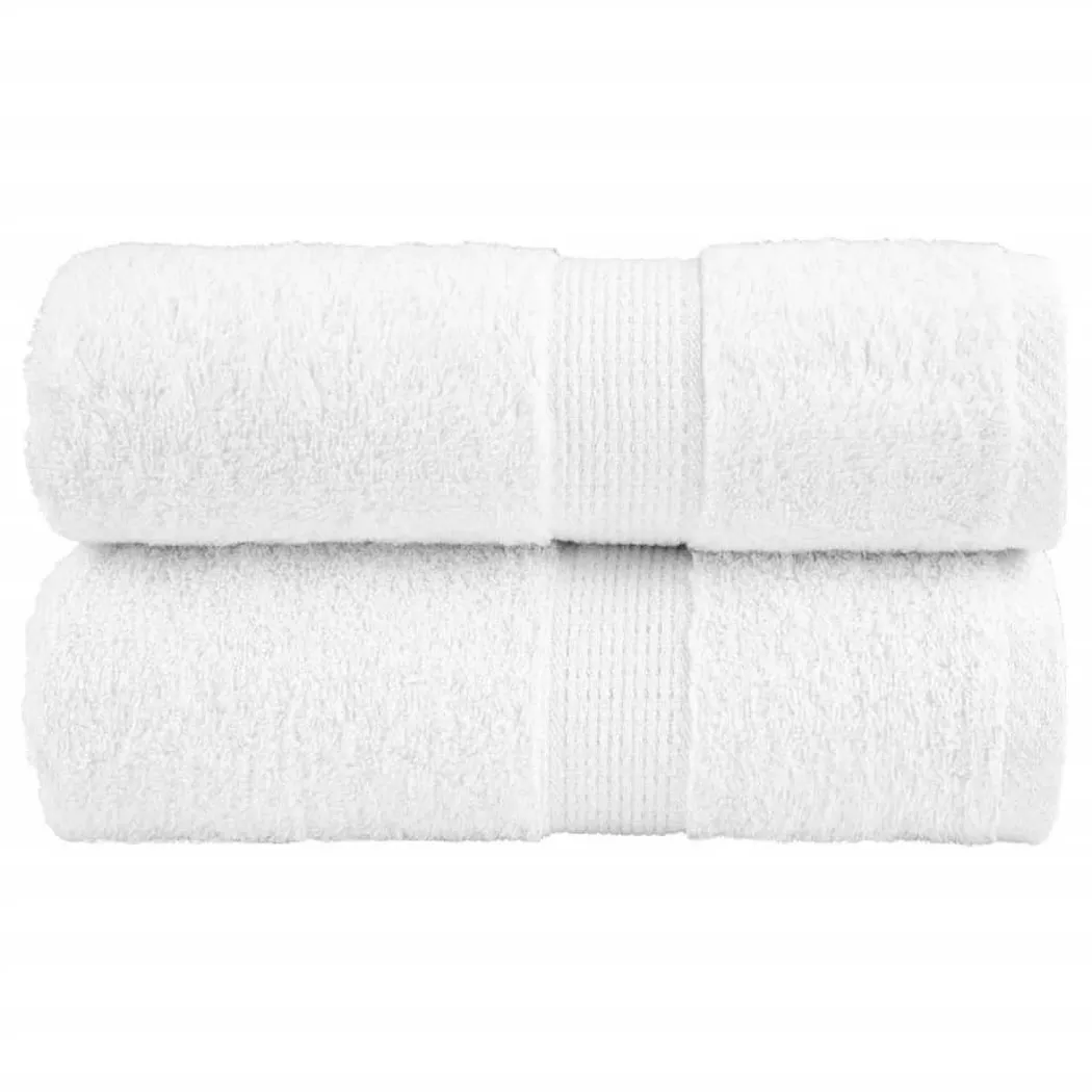 VidaXL - Serviette de visage coton, 30 x 30 cm, Blanc