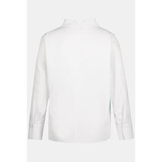 Ulla Popken  Blusa in tessuto Oxford con scollo montante e maniche lunghe 