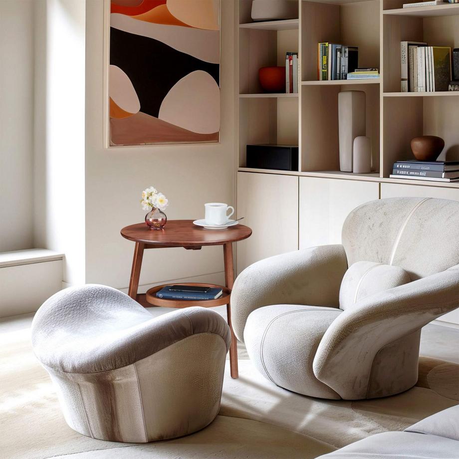 Northix Tavolino rotondo con 2 livelli  