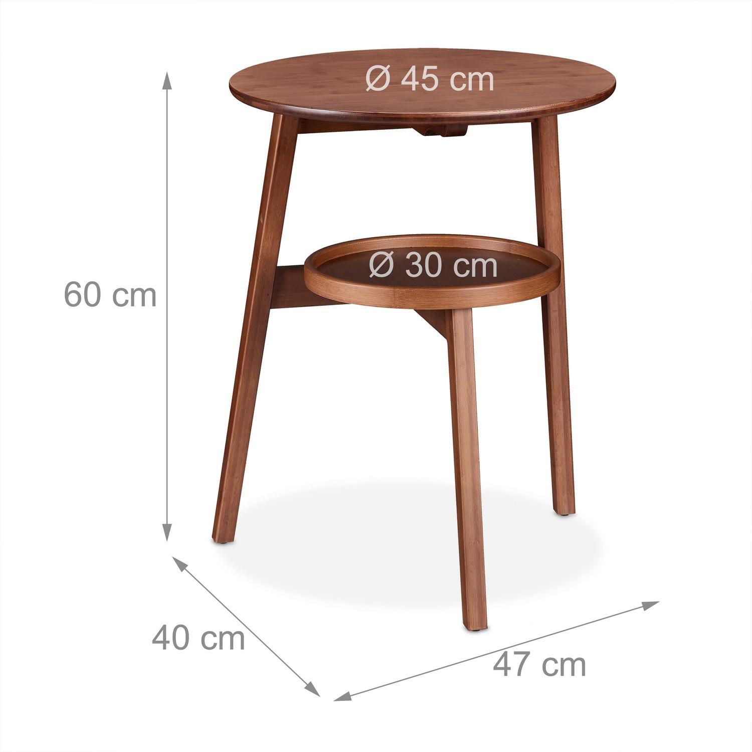 Northix Runder Beistelltisch mit 2 Ebenen  