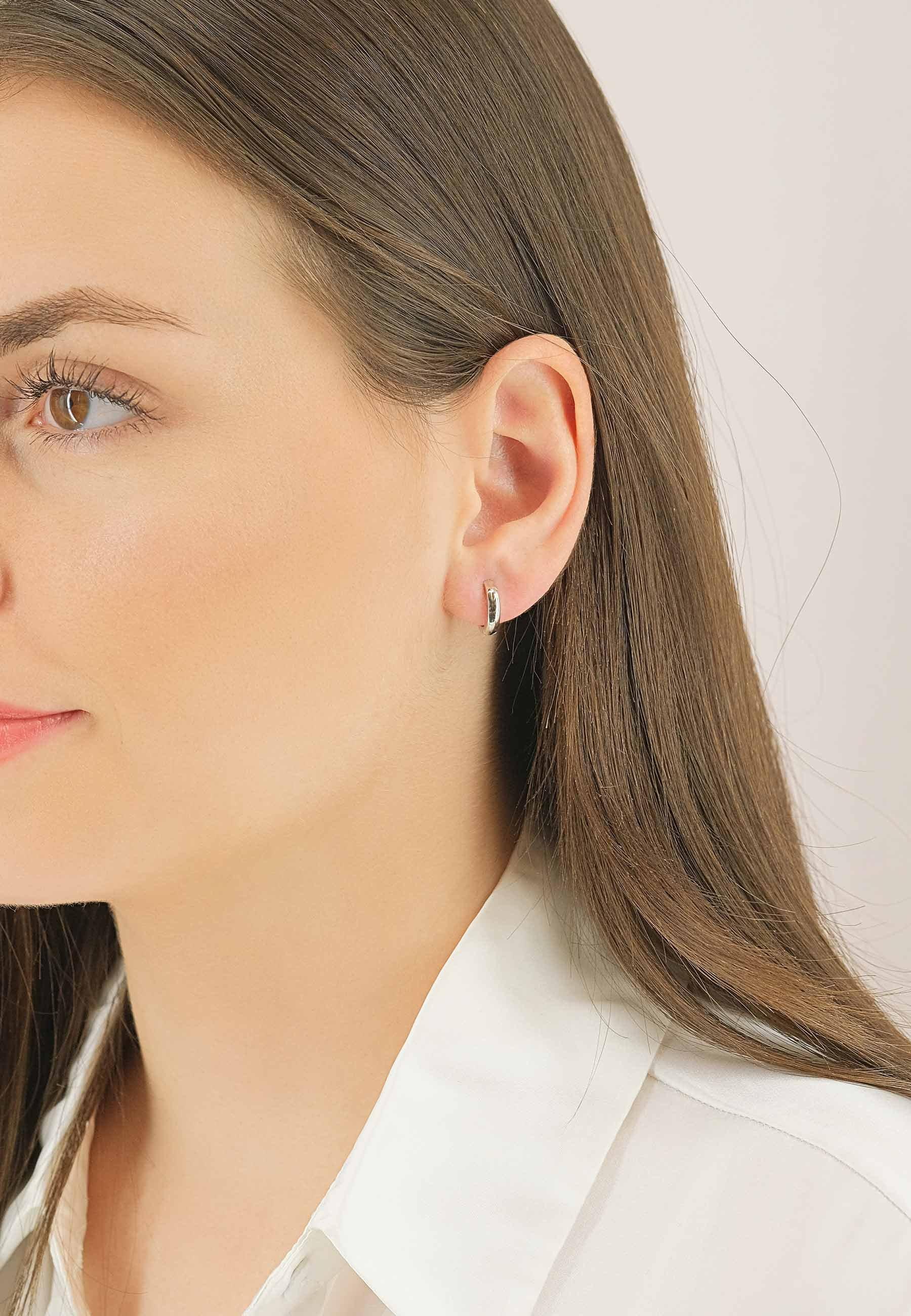 MUAU Schmuck  Creolen Weissgold 750, 11mm 