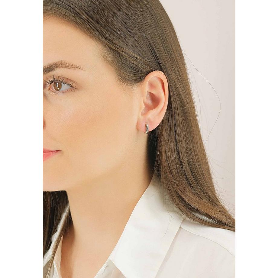 MUAU Schmuck  Creolen Weissgold 750, 11mm 