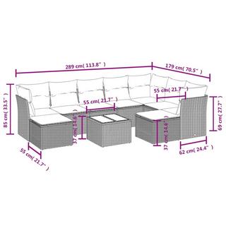 VidaXL Garten sofagarnitur poly-rattan  