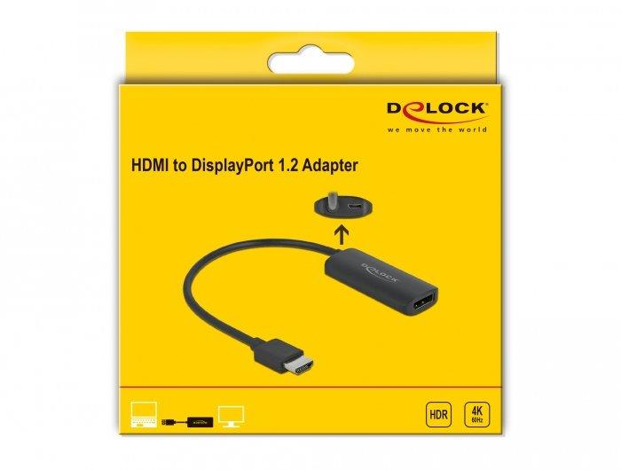 DeLock  DeLOCK Adattatore HDMI-A maschio a DisplayPort femmina 4K 60 Hz 