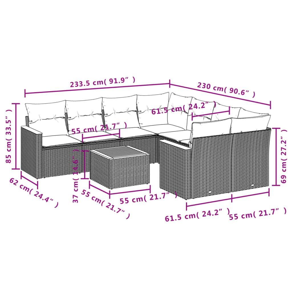 VidaXL Ensemble de canapés de jardin rotin synthétique  