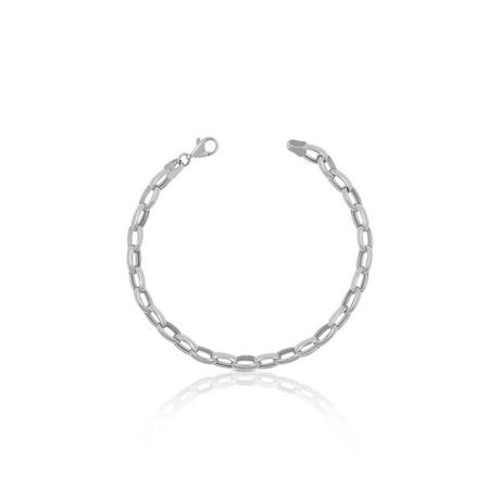 MUAU Schmuck  Bracelet forçat en or blanc 750, 19cm, 6mm 