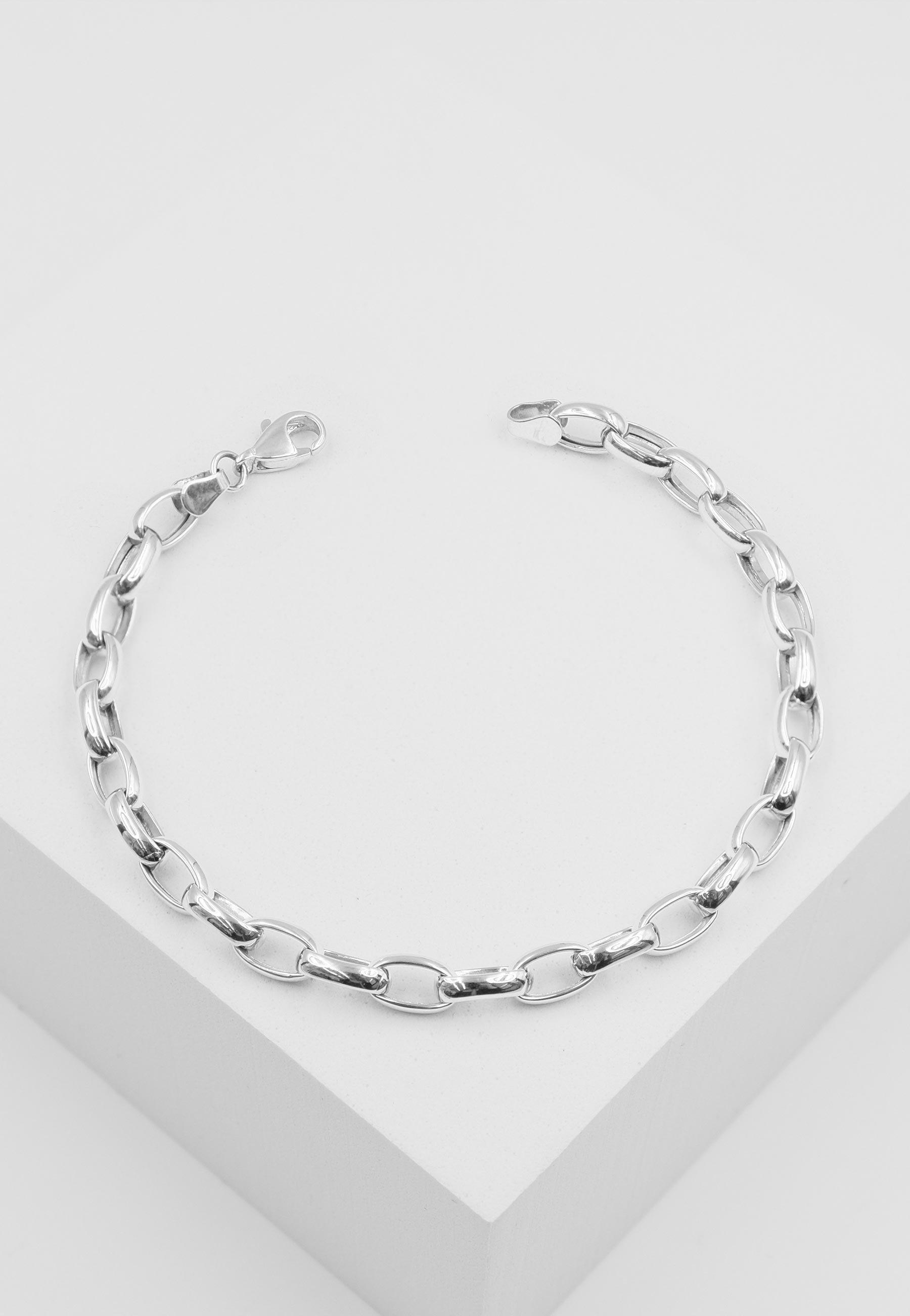 MUAU Schmuck  Bracelet forçat en or blanc 750, 19cm, 6mm 