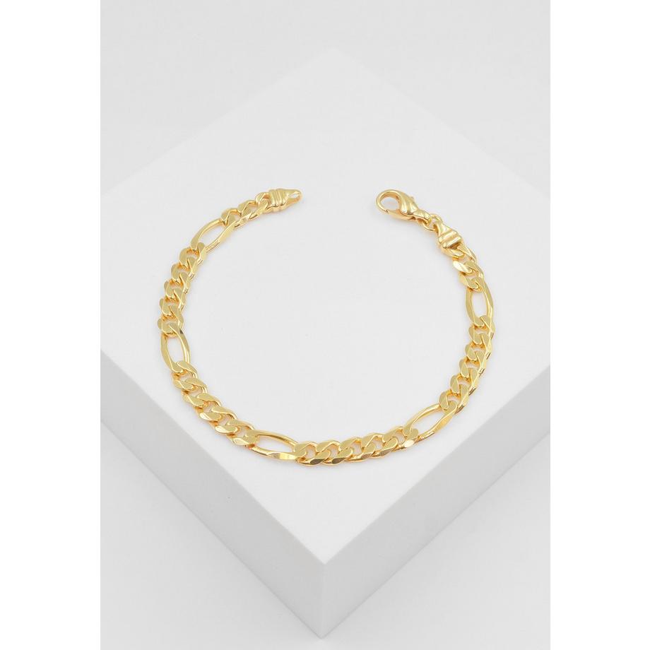 MUAU Schmuck  Bracelet Figaro Gelbgold 750, 5.2mm, 19cm 
