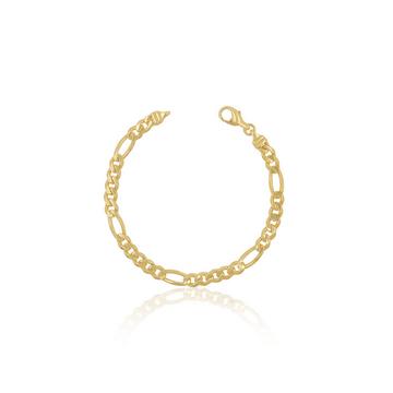 Bracelet Figaro Gelbgold 750, 5.2mm, 19cm