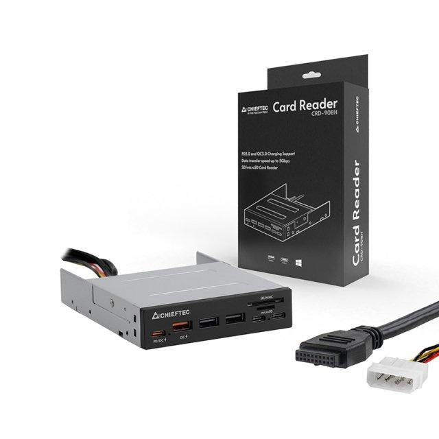 CHIEFTEC  CRD-908H lettore di schede USB 3.2 Gen 1 (3.1 Gen 1) Interno Nero 